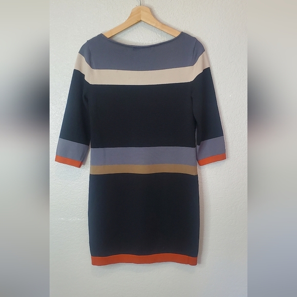 💚5/$25 Nine West Colorblock Striped Sheath Stretck Snit Dress Size Small - Picture 5 of 7